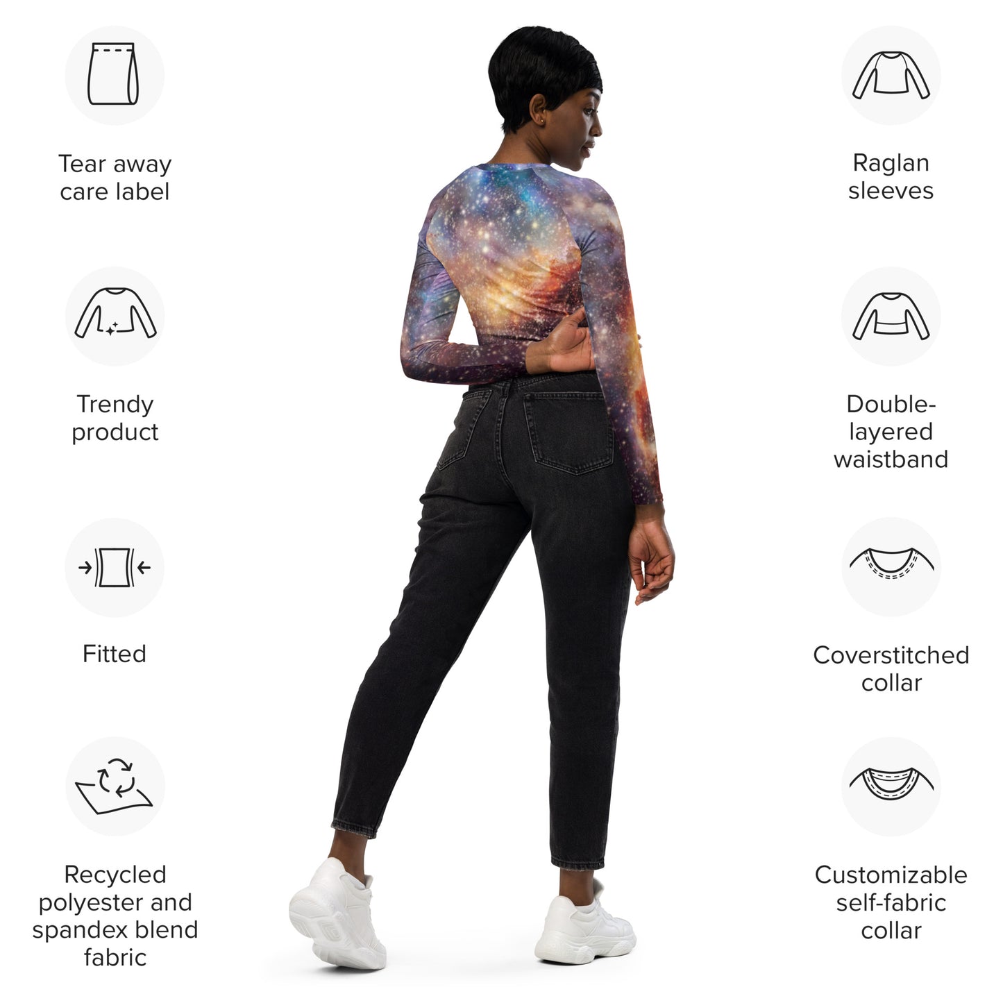 Long Sleeve Crop Top - Universe 1